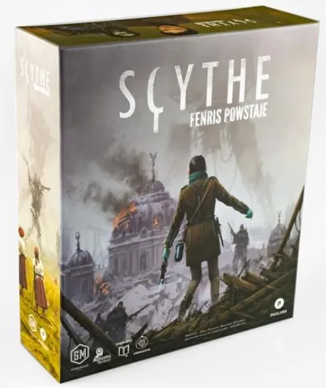 Okładka dodatku Scythe: Fenris Powstaje dostępnego w Dąbrowskim Klubie Gier.